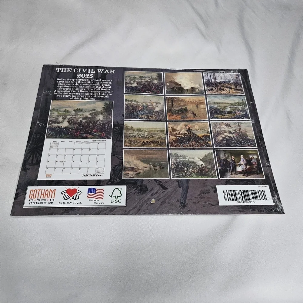 New Gotham The Civil War 2025 Calendar 12 Months American History Made in USA
